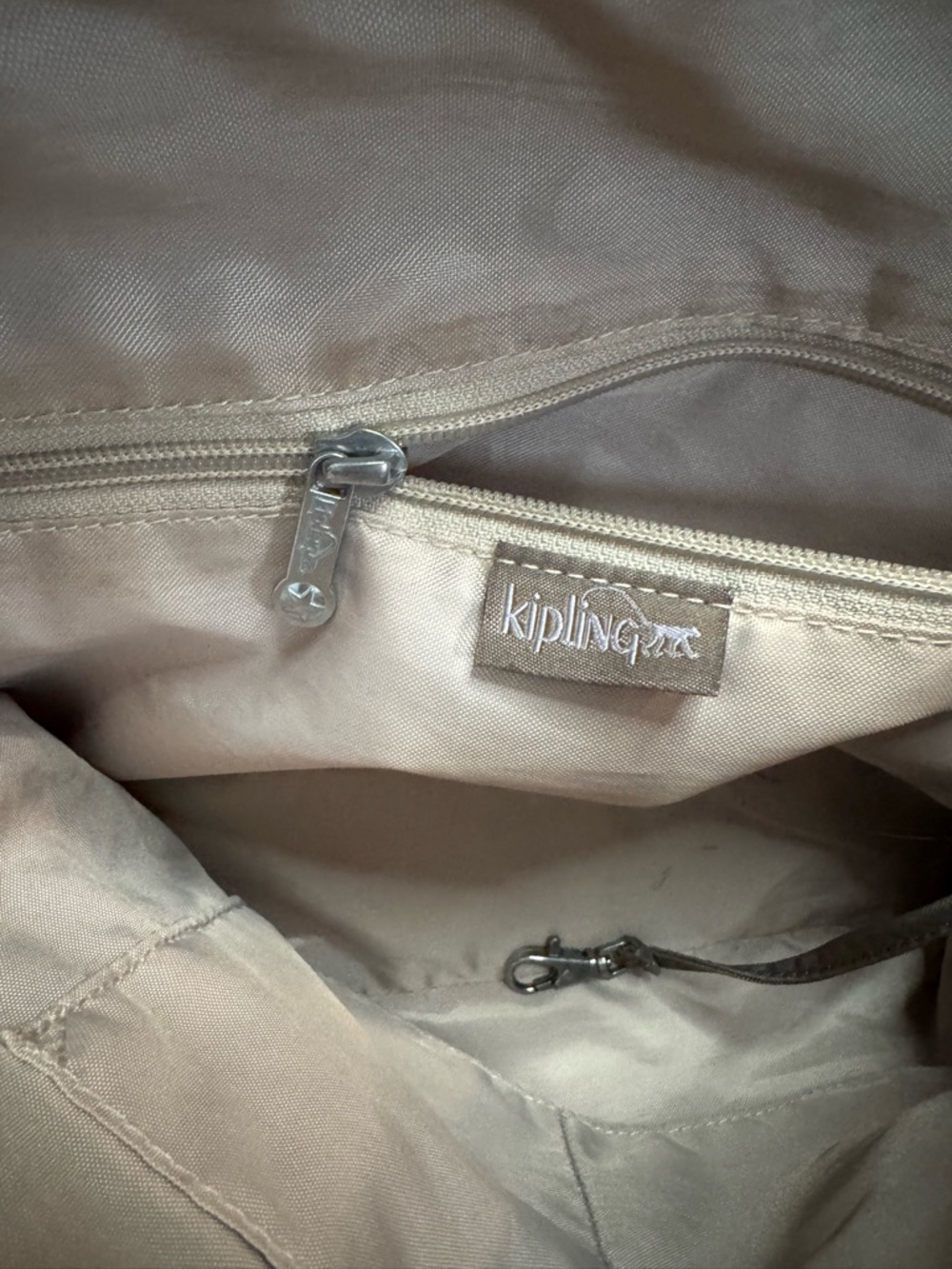 Kipling Taupe Everyday Nylon Tote with Monkey Charm - Picture 5 of 16